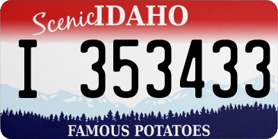 ID license plate I353433