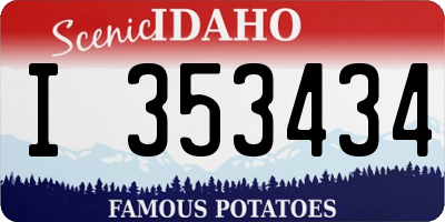 ID license plate I353434