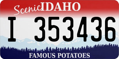 ID license plate I353436