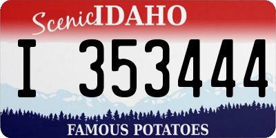ID license plate I353444