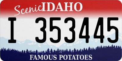 ID license plate I353445