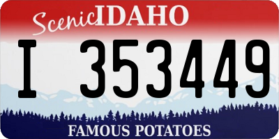 ID license plate I353449