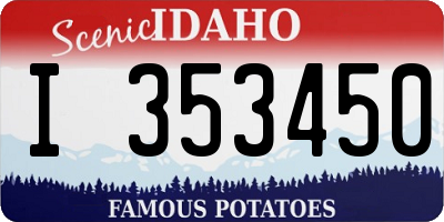 ID license plate I353450