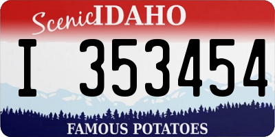 ID license plate I353454