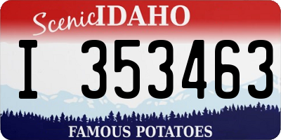 ID license plate I353463