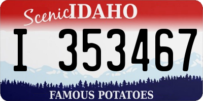ID license plate I353467