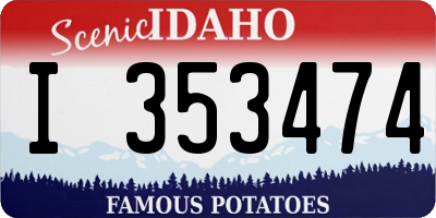 ID license plate I353474