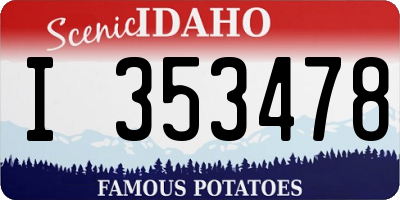 ID license plate I353478