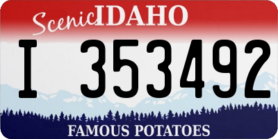 ID license plate I353492