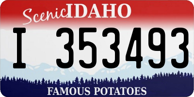 ID license plate I353493