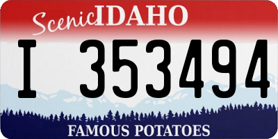 ID license plate I353494