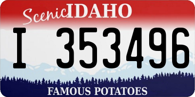 ID license plate I353496