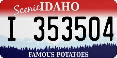 ID license plate I353504