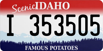 ID license plate I353505