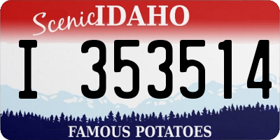 ID license plate I353514