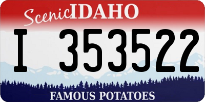 ID license plate I353522