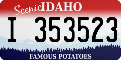 ID license plate I353523