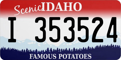 ID license plate I353524
