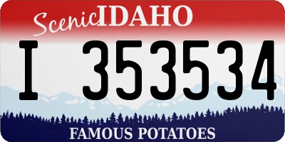ID license plate I353534