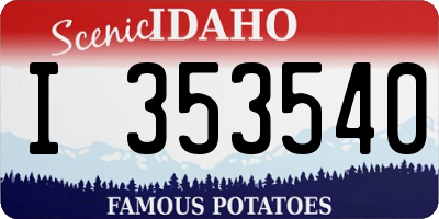 ID license plate I353540