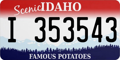 ID license plate I353543