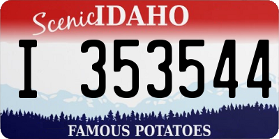 ID license plate I353544