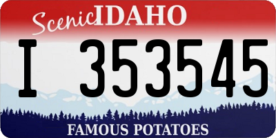 ID license plate I353545