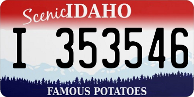 ID license plate I353546