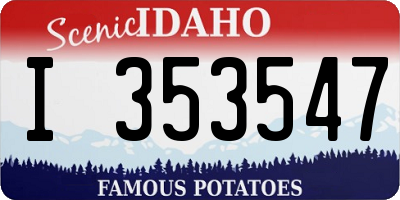 ID license plate I353547