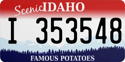 ID license plate I353548