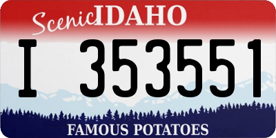 ID license plate I353551