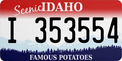 ID license plate I353554