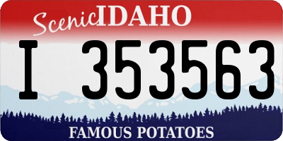 ID license plate I353563