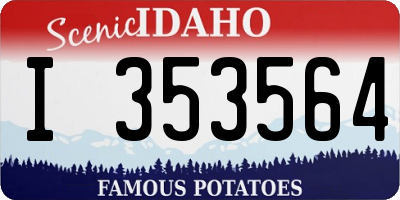 ID license plate I353564