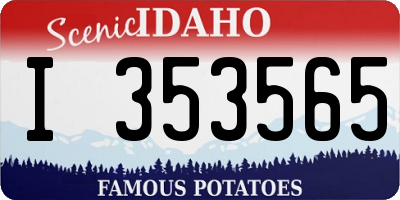 ID license plate I353565