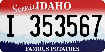 ID license plate I353567