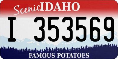 ID license plate I353569