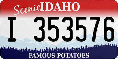 ID license plate I353576