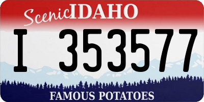 ID license plate I353577