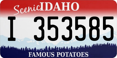ID license plate I353585