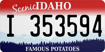ID license plate I353594