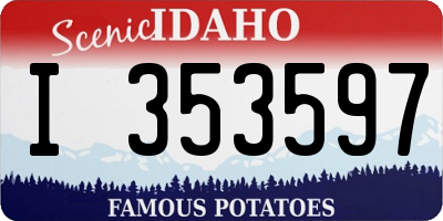 ID license plate I353597