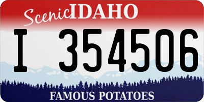 ID license plate I354506