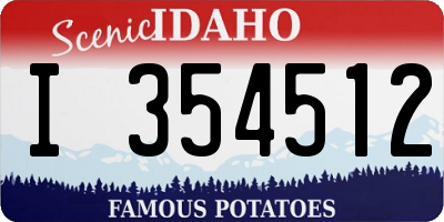 ID license plate I354512