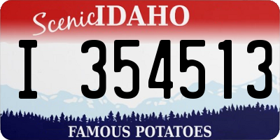 ID license plate I354513