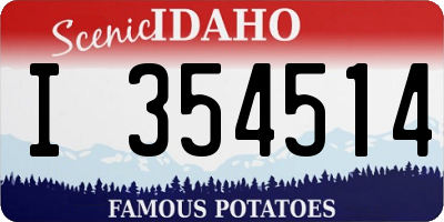 ID license plate I354514