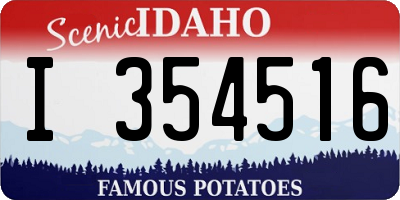 ID license plate I354516