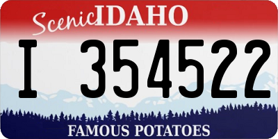 ID license plate I354522