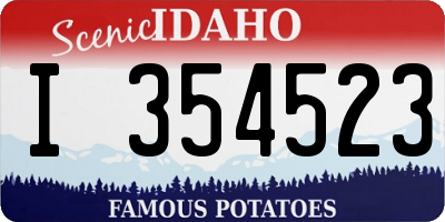 ID license plate I354523