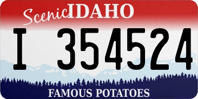 ID license plate I354524